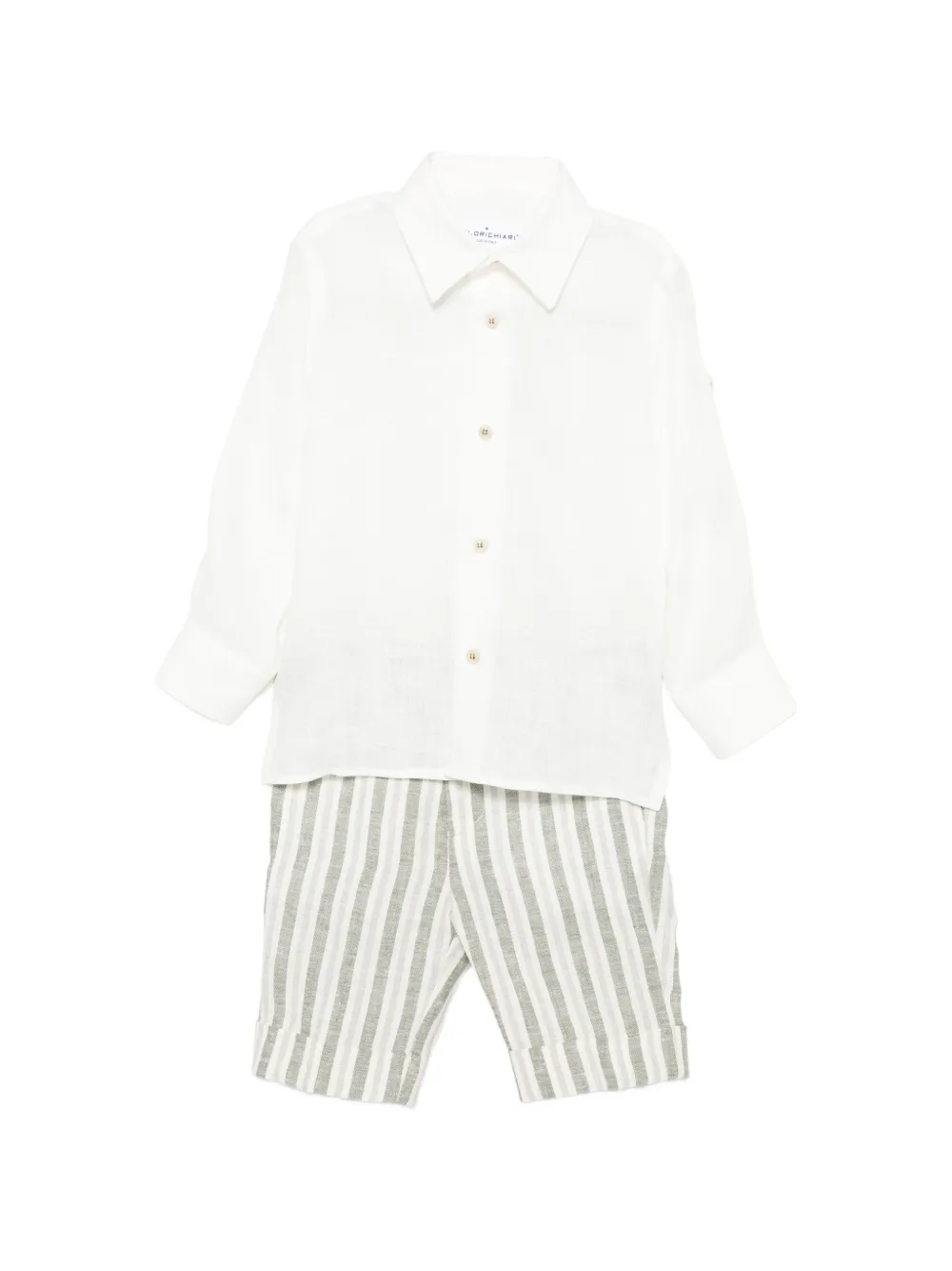 Colorichiari striped-pattern short ans shirt set - Verde