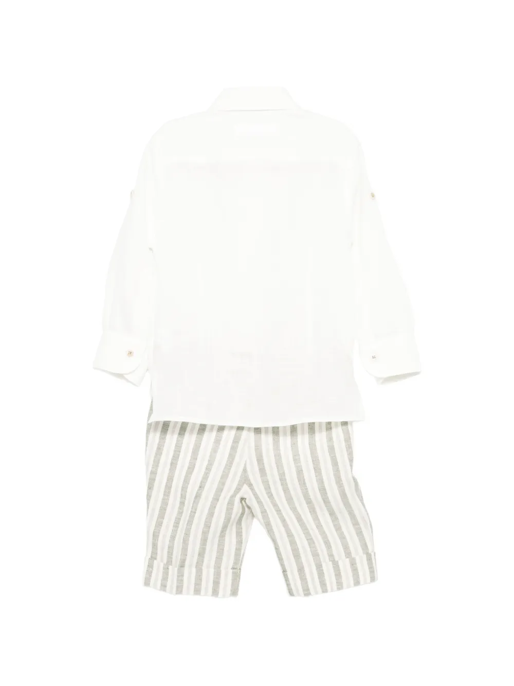 Colorichiari Gestreepte short set et met shirt Groen