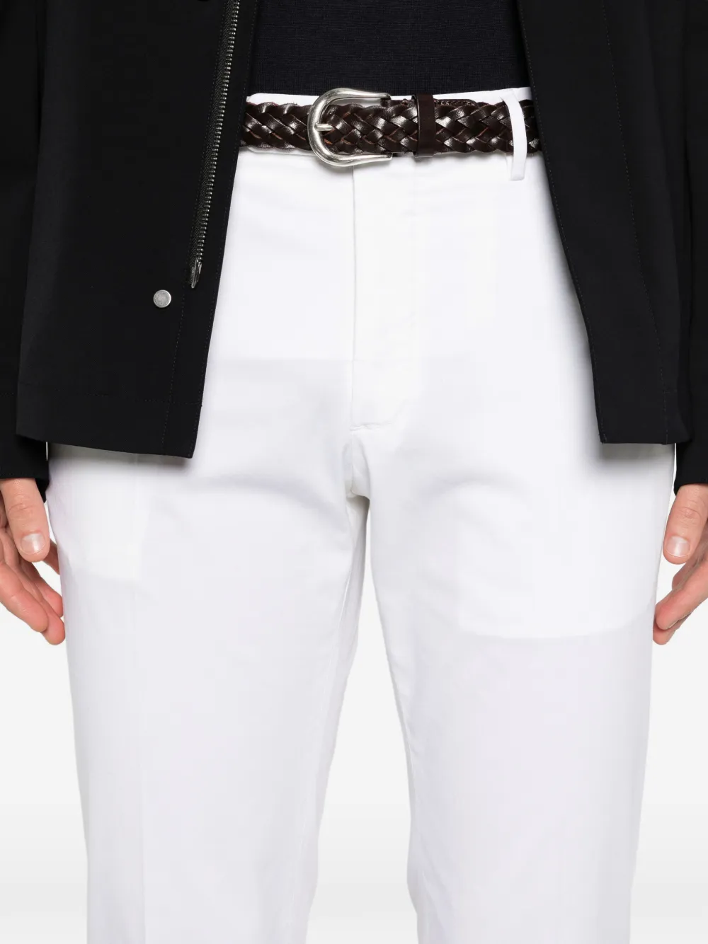 Incotex Broek met riemlussen Wit