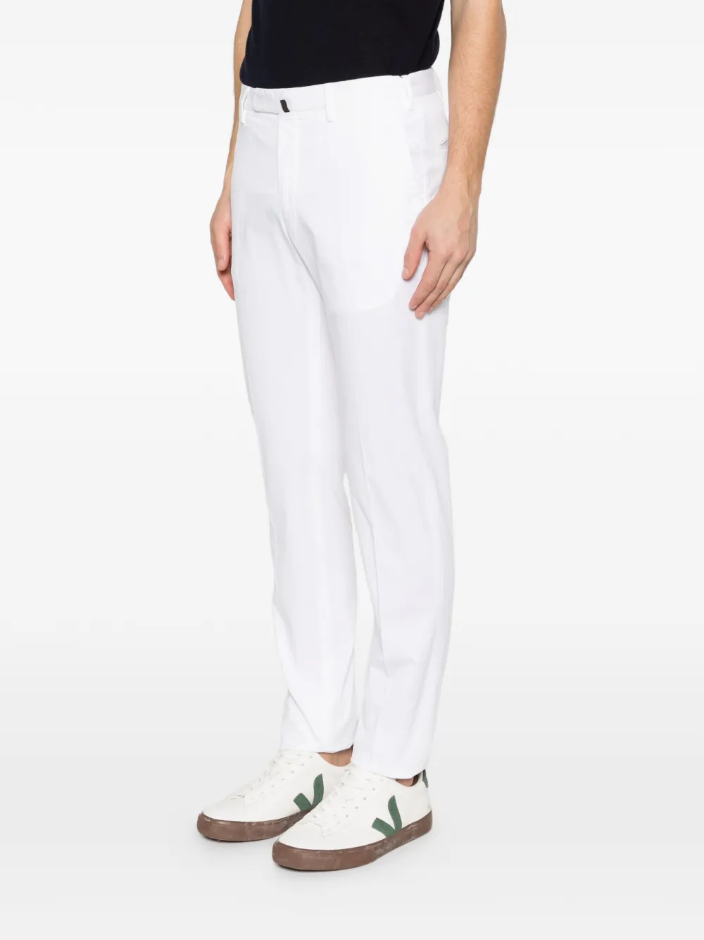Incotex Broek met riemlussen Wit