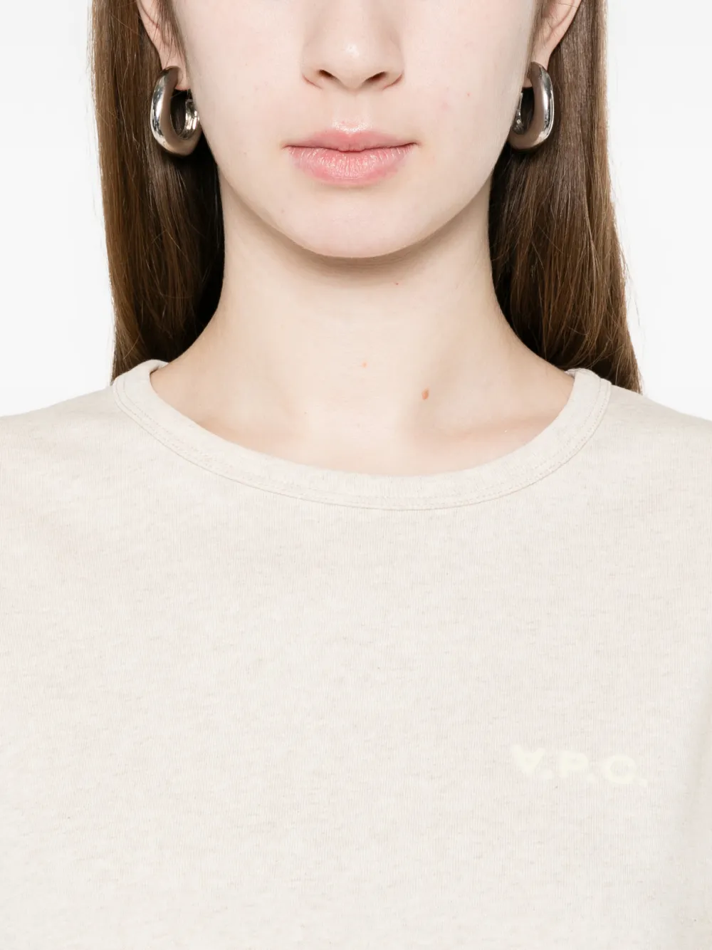 A.P.C. T-shirt met ronde hals Beige