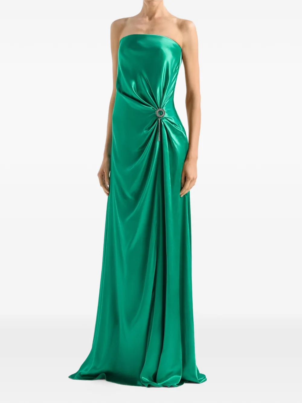 Genny Verfraaide maxi-jurk met geknoopt detail Groen