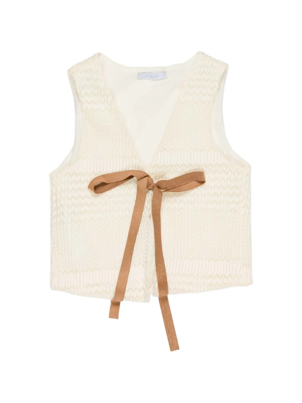 Miss Grant Kids tie sleeveless top - Toni neutri