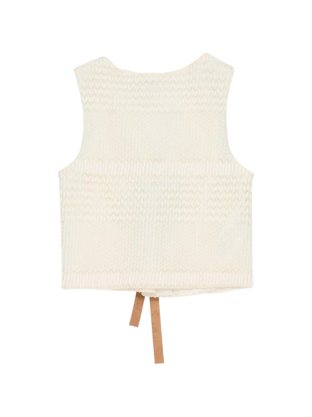 Miss Grant Kids Mouwloze top met strik Beige