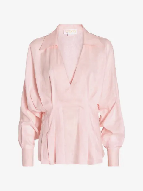 Genny V-neck pleated blouse
