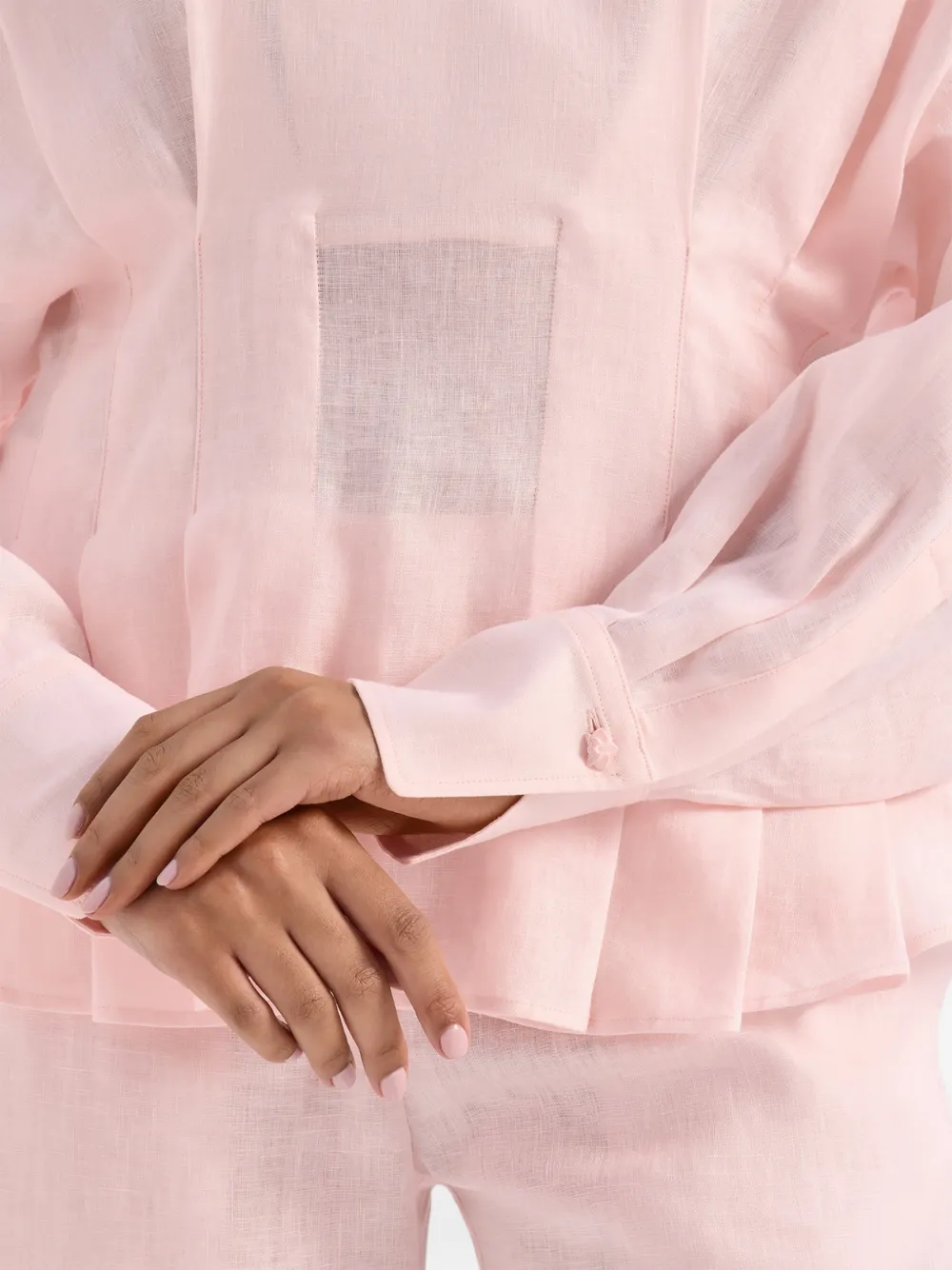 V-Neck Pleated Blouse