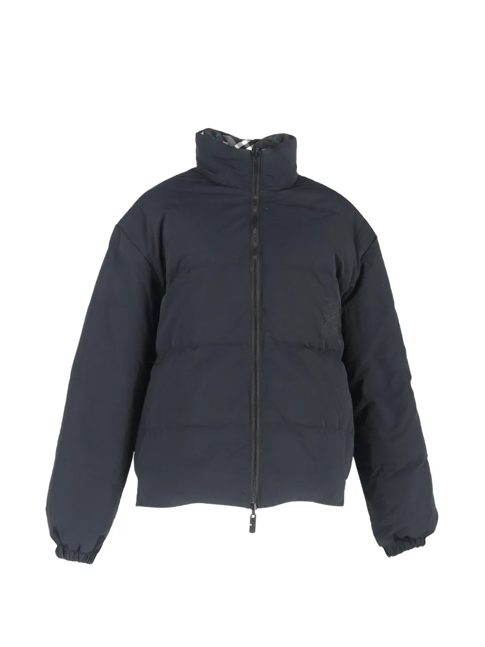 Burberry Pre-Owned check puffer jacket - Grigio