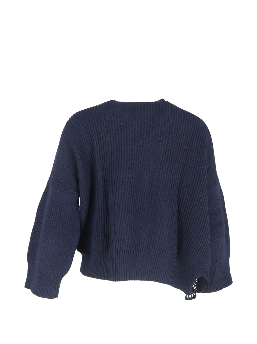  Stella Mccartney Pre-owned 2025 Lace-trim Ribbed Knit Sweater - Blue 