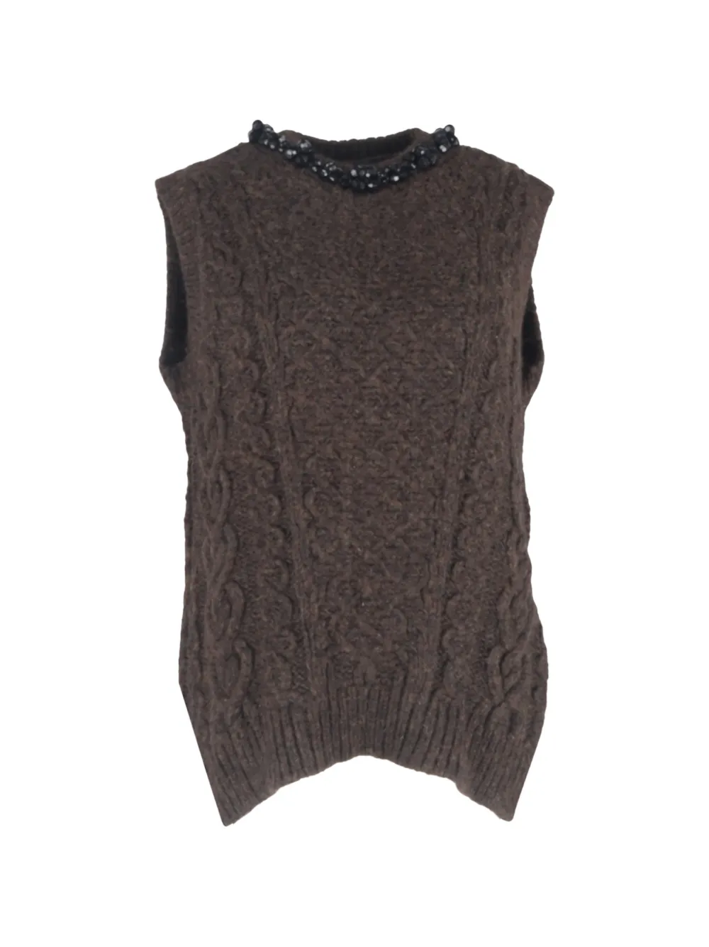 Simone Rocha Gilet in maglia con decorazione - Marrone
