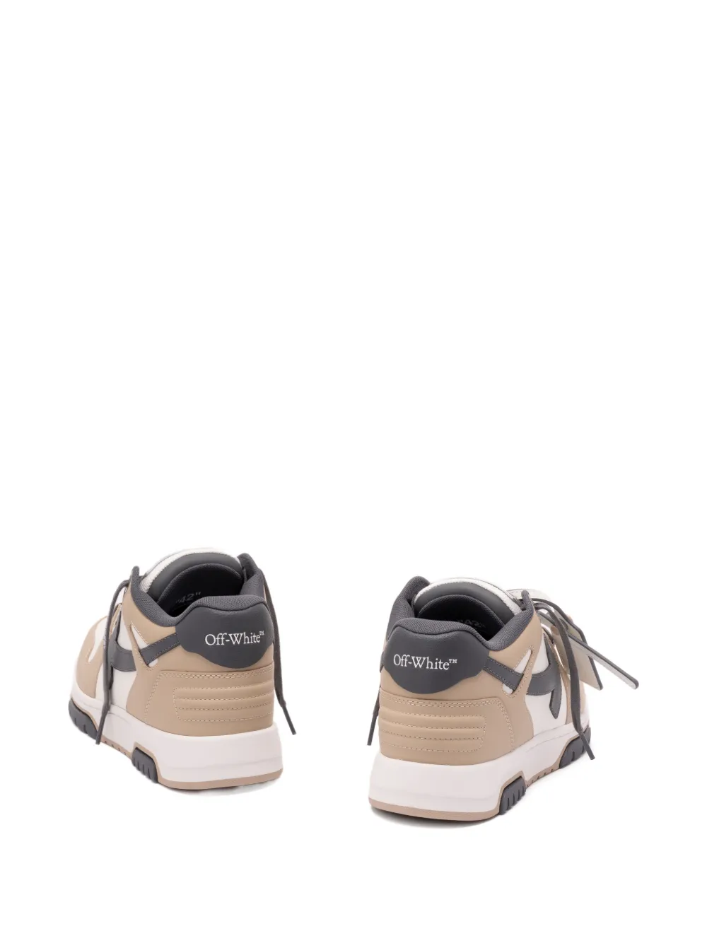 Off-White Our Office leren sneakers met Arrow-patroon Beige