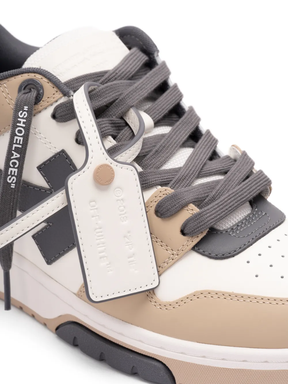 Off-White Our Office leren sneakers met Arrow-patroon Beige