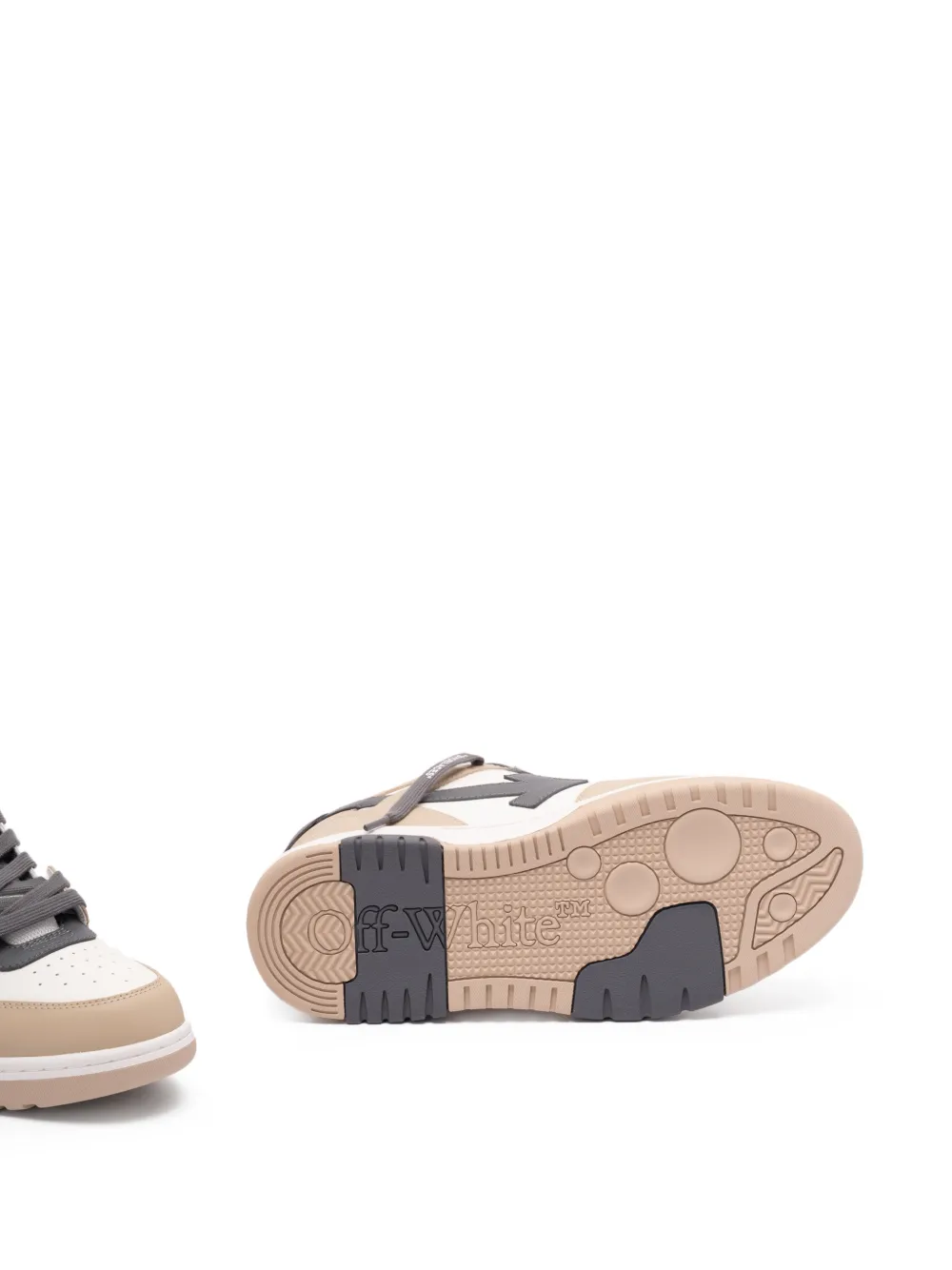 Off-White Our Office leren sneakers met Arrow-patroon Beige