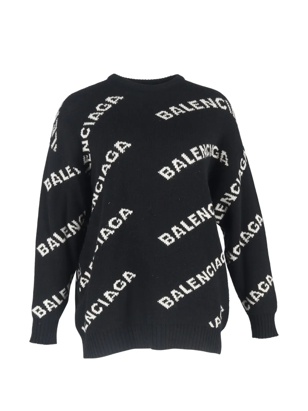 Balenciaga Pre-Owned logo-intarsia sweater - Nero