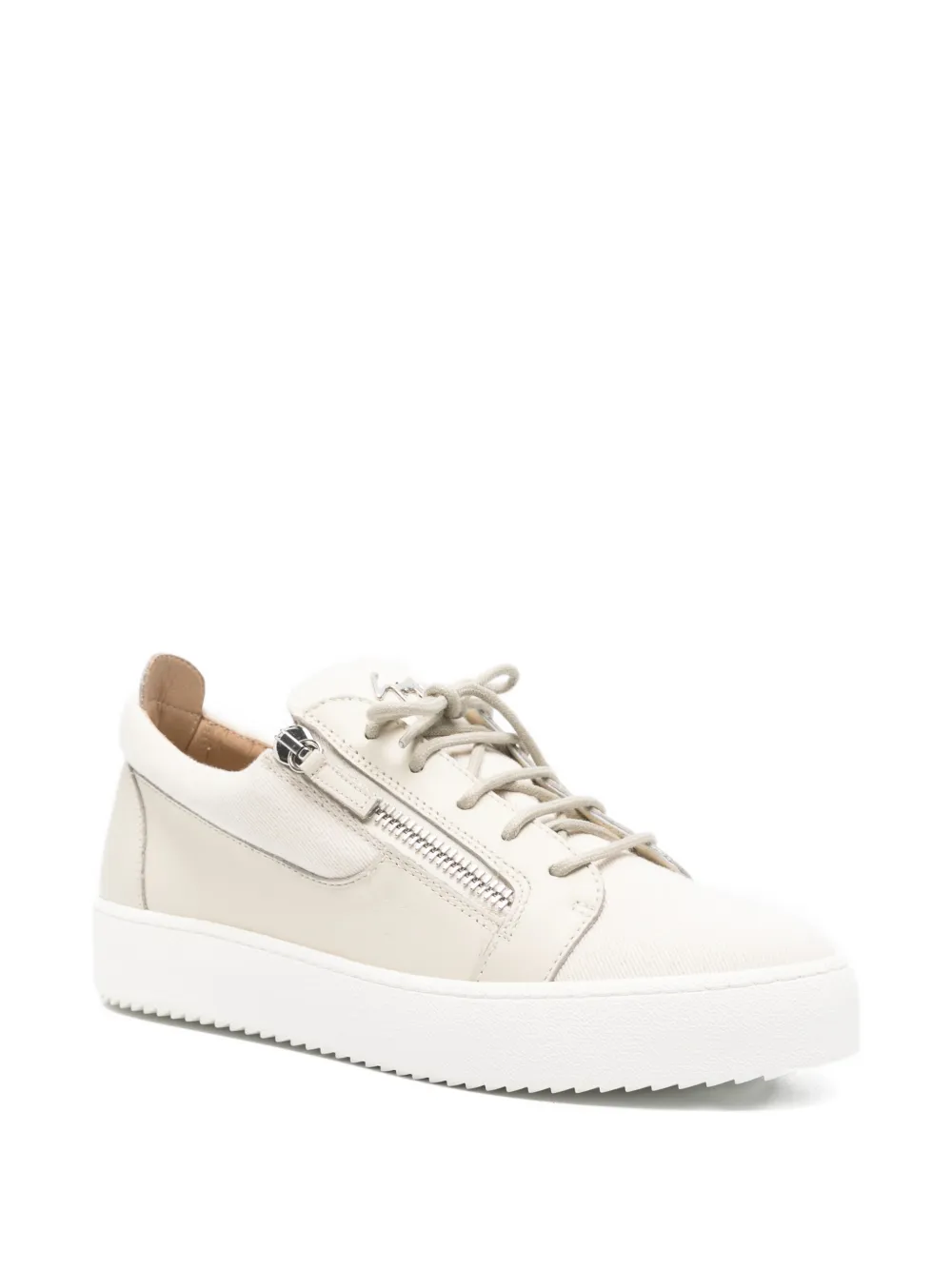Giuseppe Zanotti Frankie sneakers met rits Beige