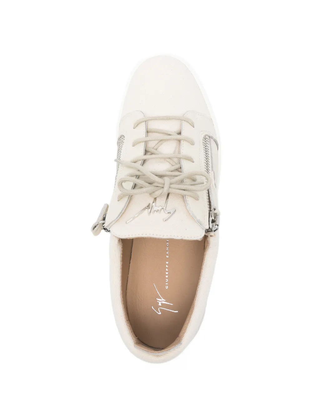 Giuseppe Zanotti Frankie sneakers met rits Beige