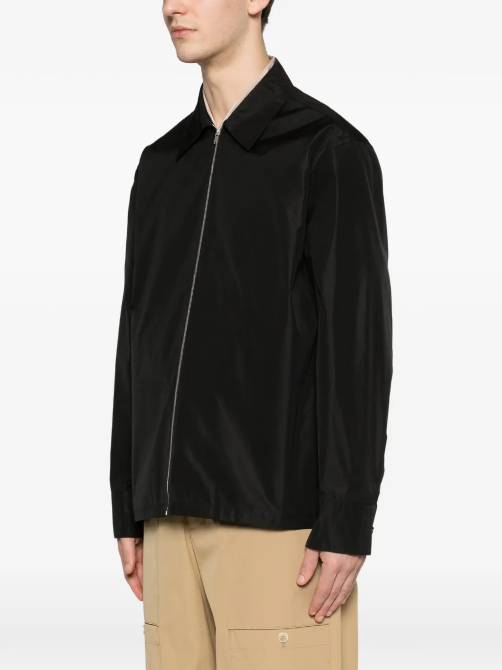  Jil Sander Zip-up Shirt - Black 