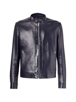 FENDI Leather Biker Jacket | Blue | FARFETCH