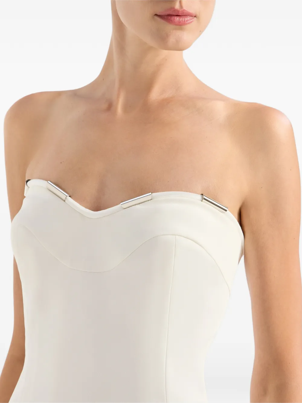 Genny Cady midi-jurk met sweetheart hals Beige