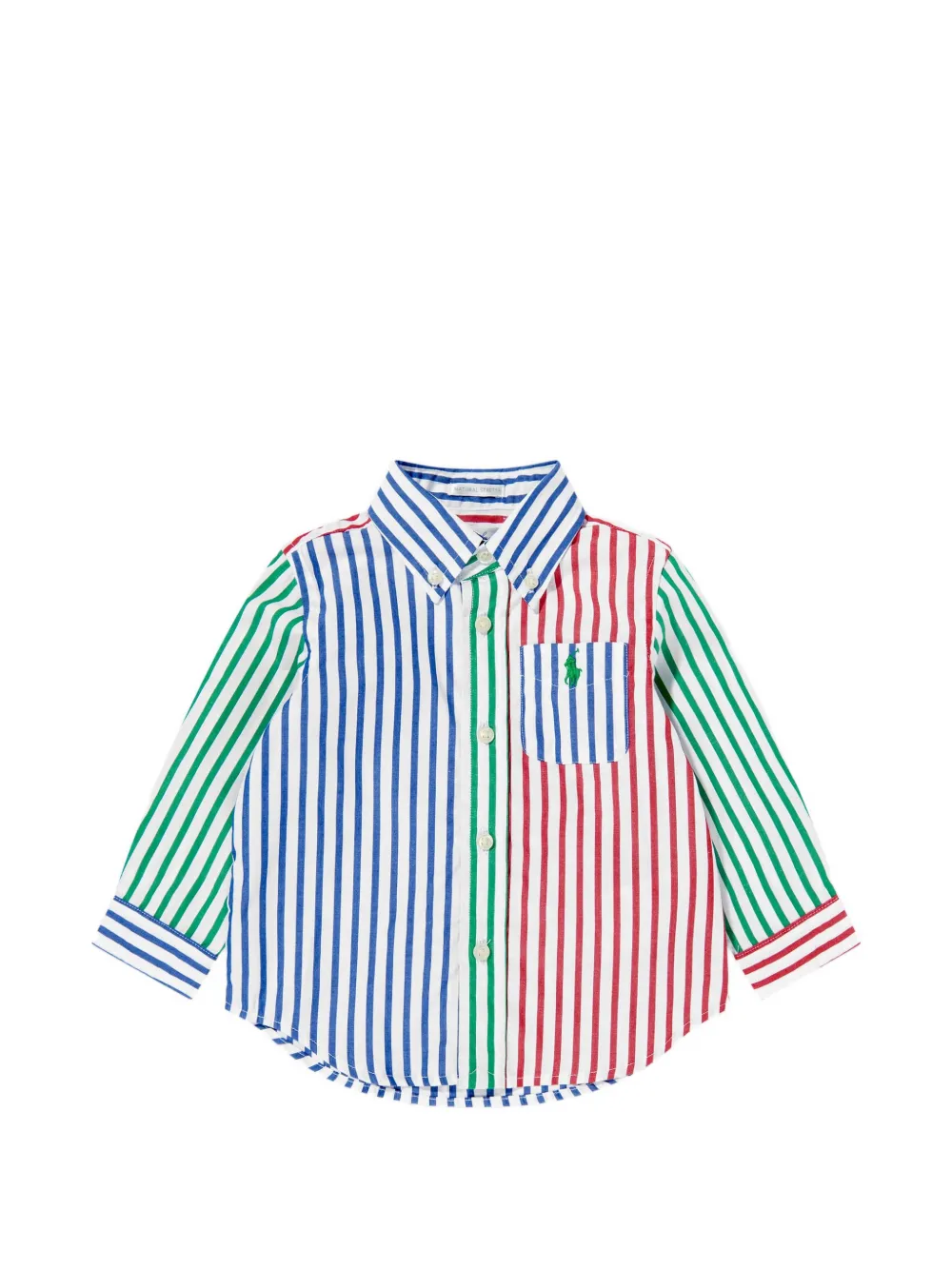 POLO RALPH LAUREN KIDS striped chest-pocket shirt - Bianco