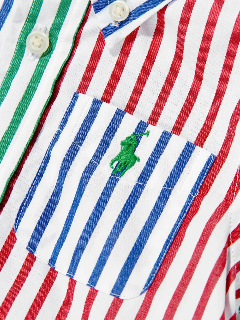 POLO RALPH LAUREN KIDS Gestreept shirt met borstzak Wit