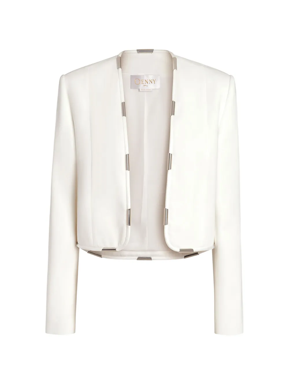 Genny metallic-detail jacket - Weiß