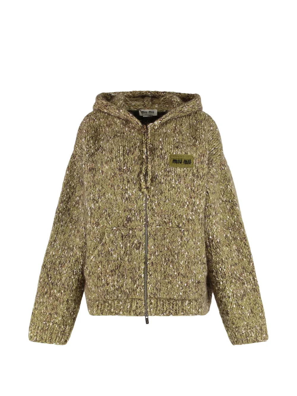 Miu Miu hooded zip sweatshirt - Verde