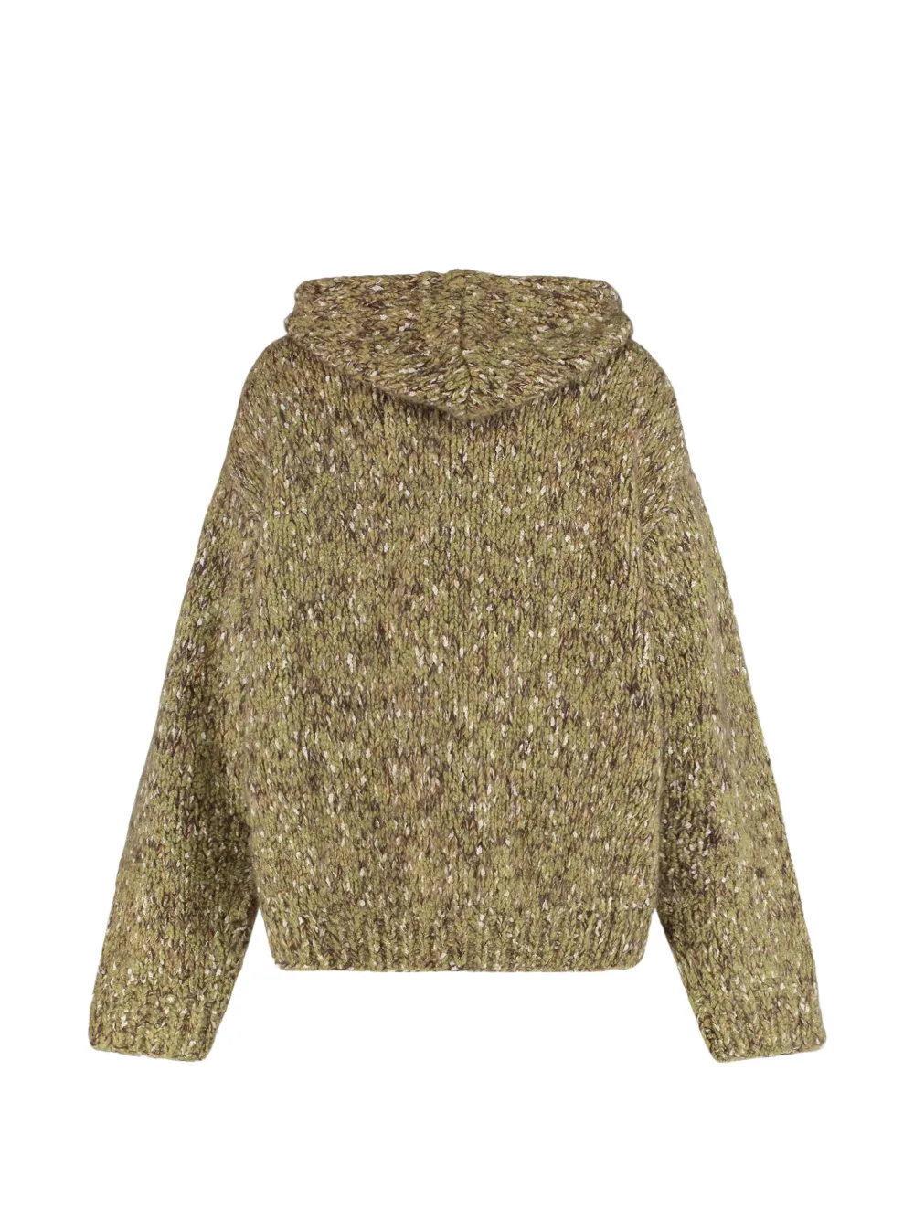 Miu Sweater met capuchon en rits Groen