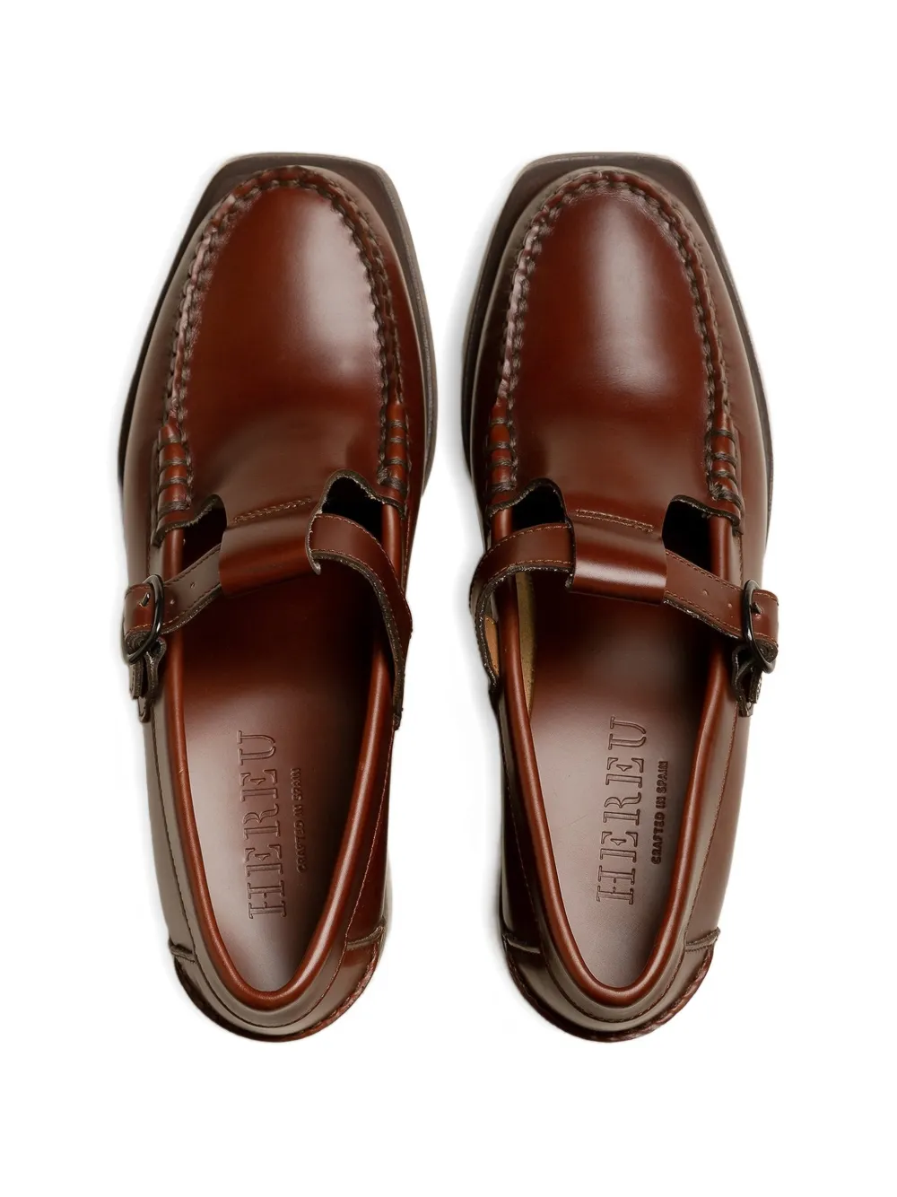 Hereu Alber pumps met T-bandje Bruin