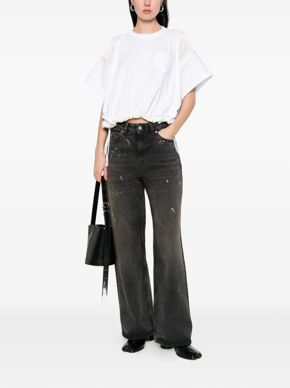 sacai T-shirt met borstzak Wit