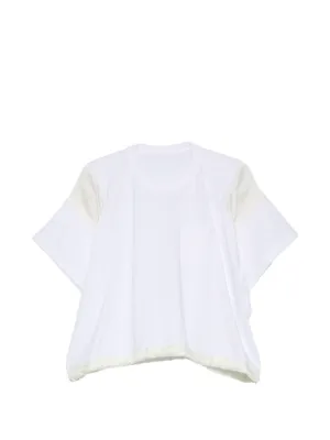 【LITKOVSKA】 WOMEN T-SHIRT COTTON T-SHIRT WITH SIDE CHIFFON STRIPES – Litkovska
