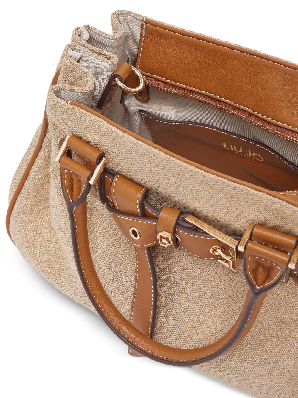 LIU JO Kleine handtas met jacquard Beige