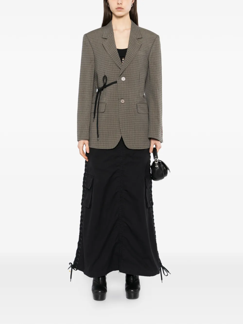  Balenciaga Check Wrap Blazer - Neutrals 