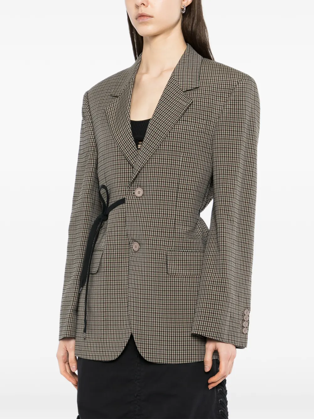  Balenciaga Check Wrap Blazer - Neutrals 