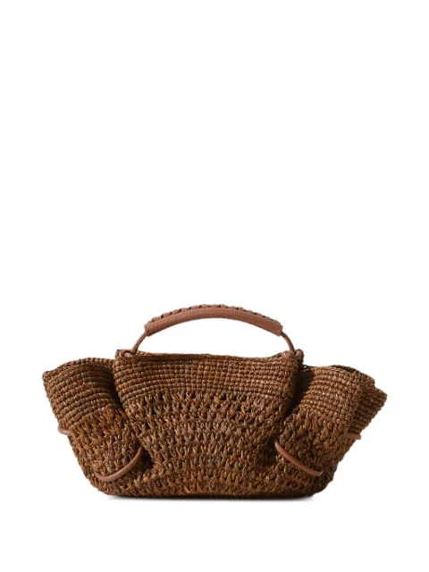 Hereu mini Arta crochet raffia tote bag