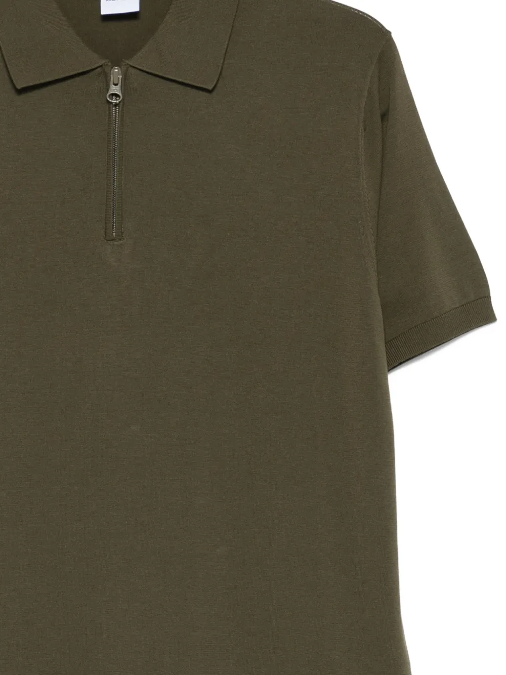 Zip-Neck Knit Polo Shirt