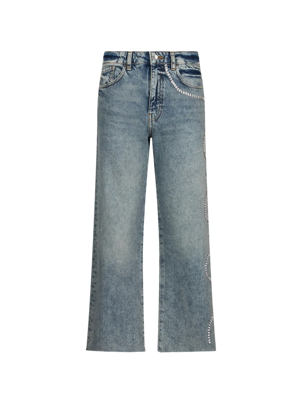 LIU JO embellishment-detail cropped jeans - Blu