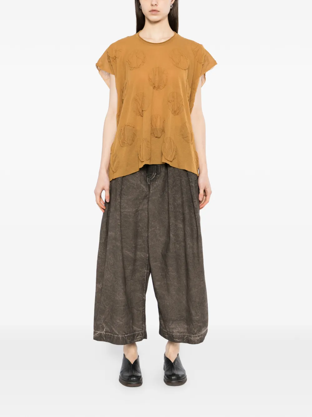 Uma Wang Patterned Short-sleeve Top - Brown 