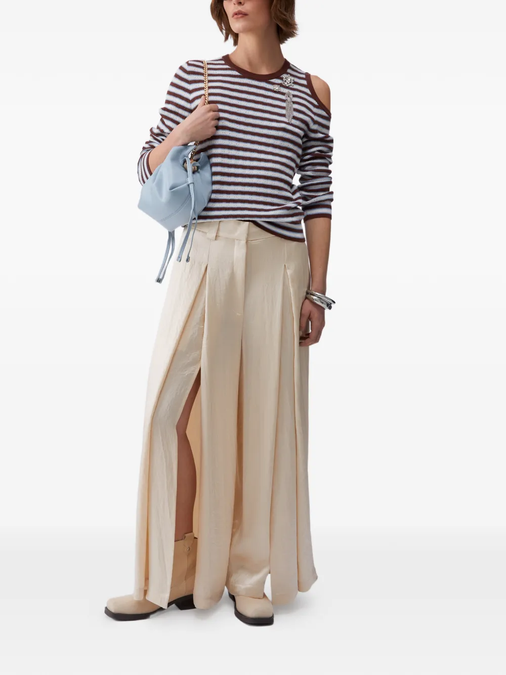 Striped Cut-Out Sweater