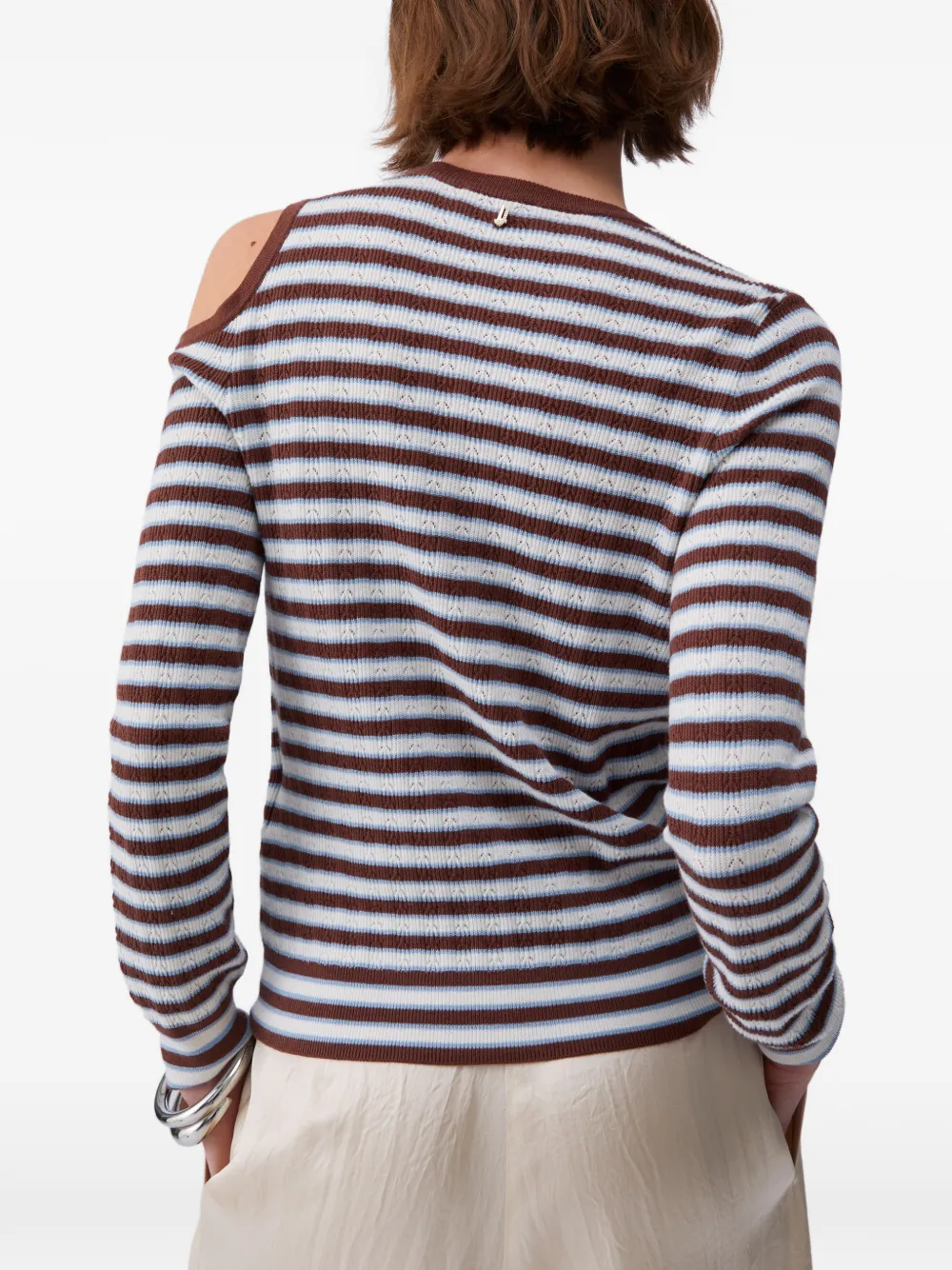 Striped Cut-Out Sweater