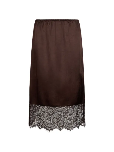LIU JO satin midi skirt with lace details