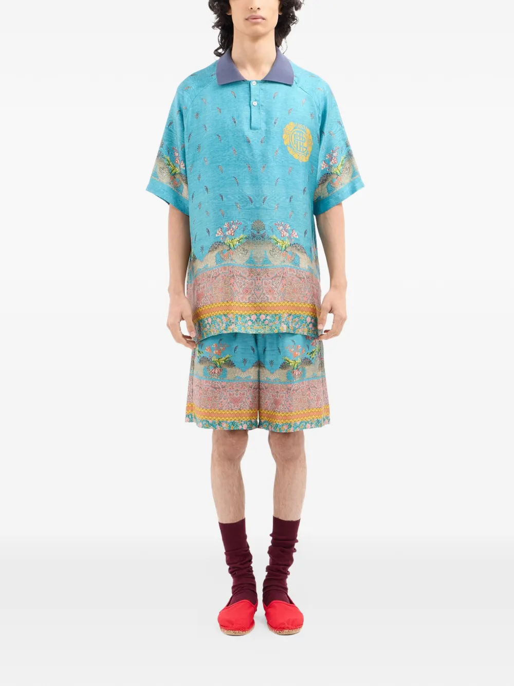 Pierre-Louis Mascia Poloshirt met patroon Blauw