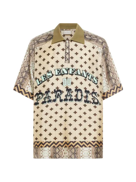 Pierre-Louis Mascia Aloe geometric-pattern polo shirt