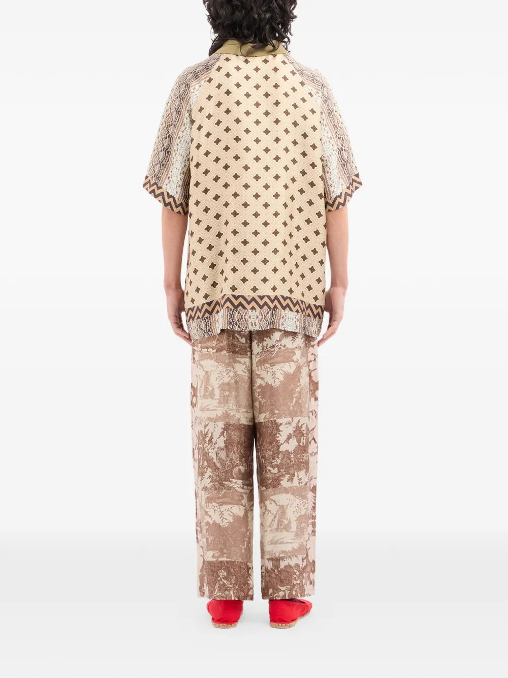 Pierre-Louis Mascia Aloe poloshirt met geometrisch patroon Beige