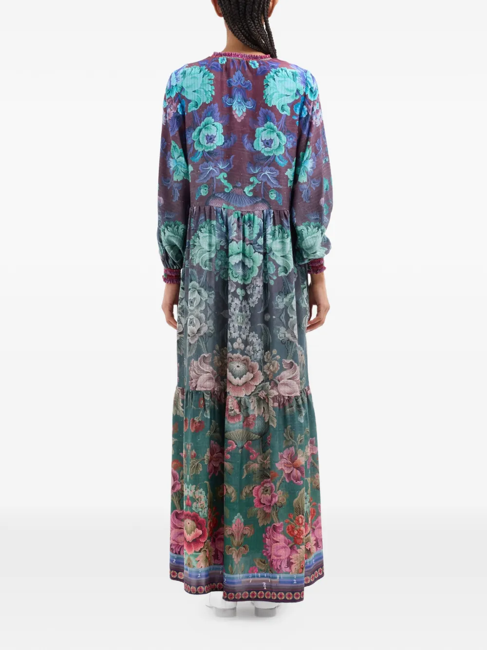 Pierre-Louis Mascia Tetris maxi-jurk met bloemenprint Groen