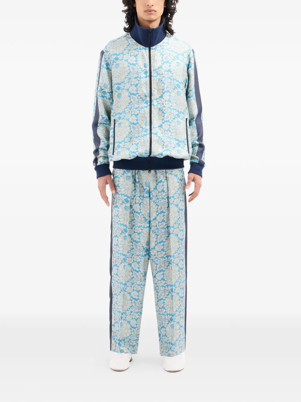  Pierre-louis Mascia Floral Brocade Jacket - Blue 
