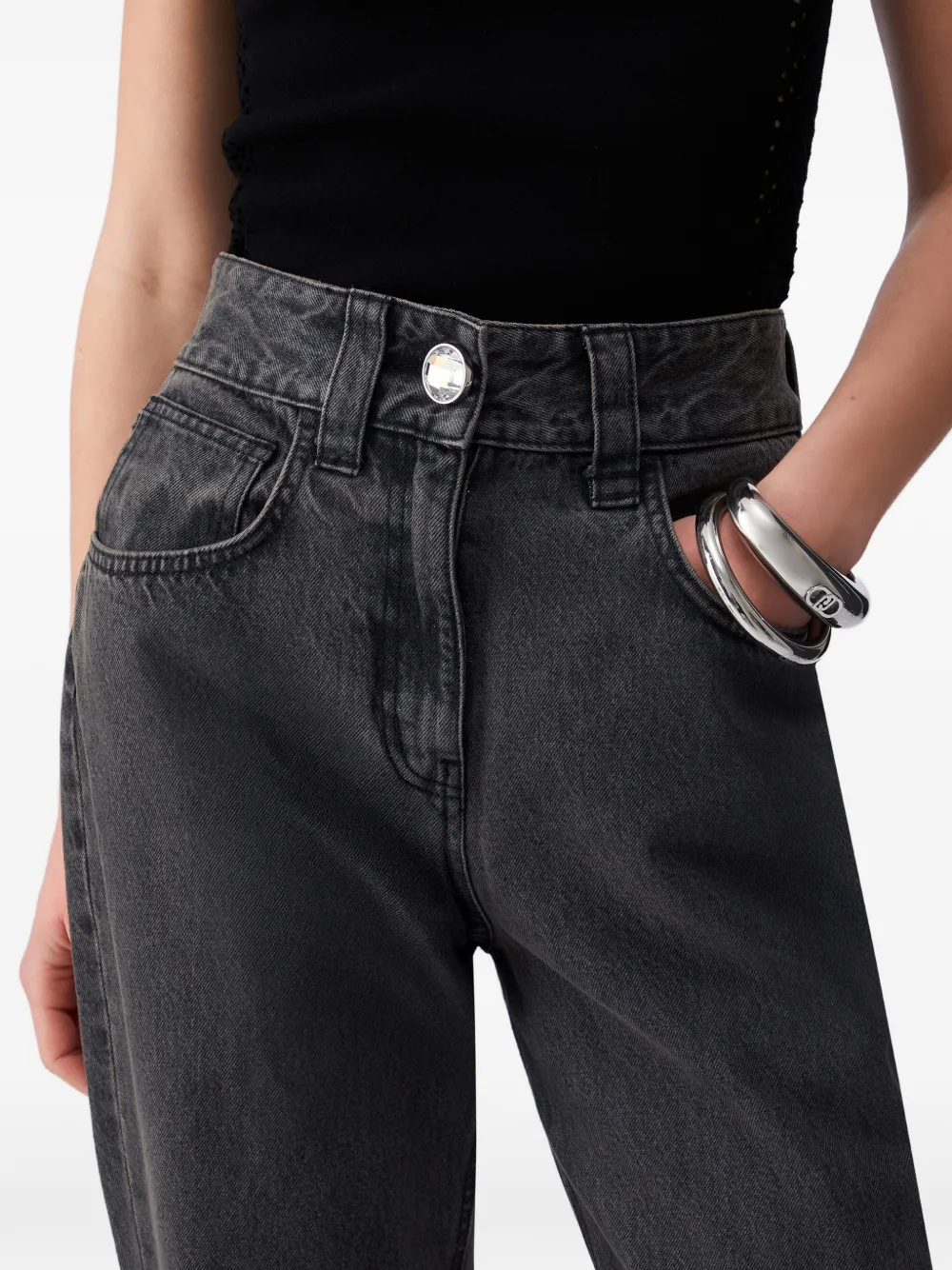 LIU JO Flared jeans met vijf zakken Zwart