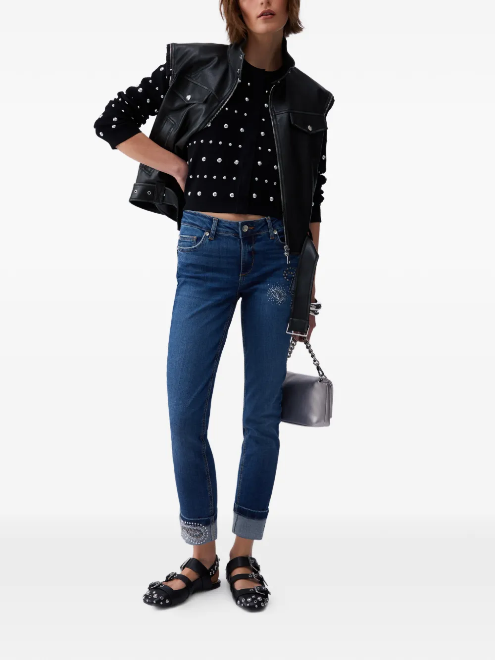 LIU JO Jeans verfraaid met stras Blauw