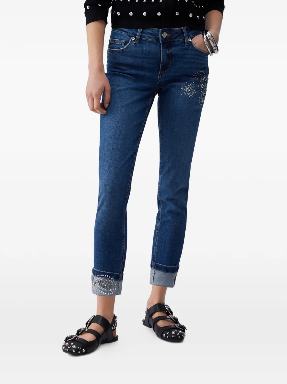 LIU JO Jeans verfraaid met stras Blauw