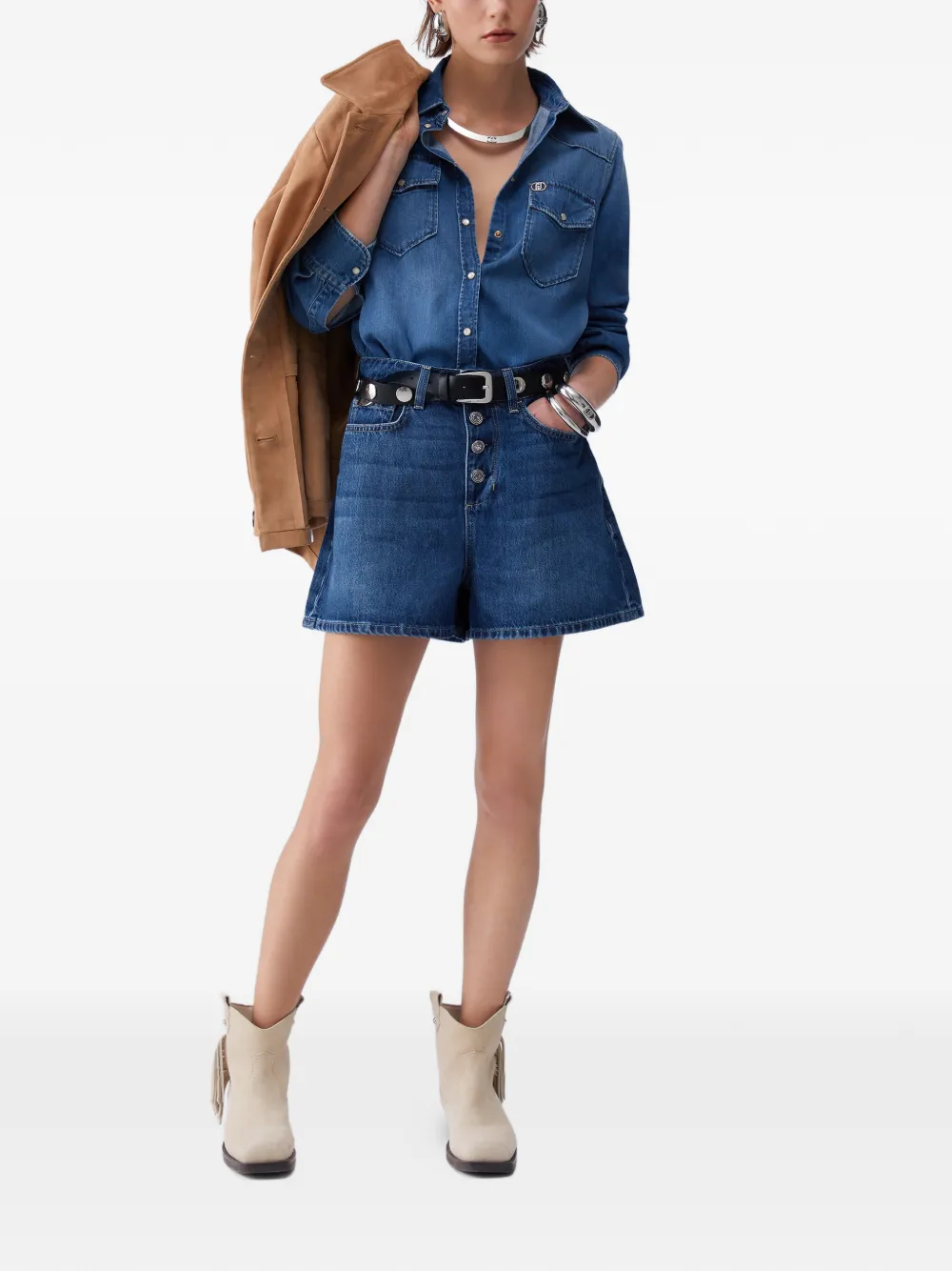LIU JO Shorts met knopen Blauw