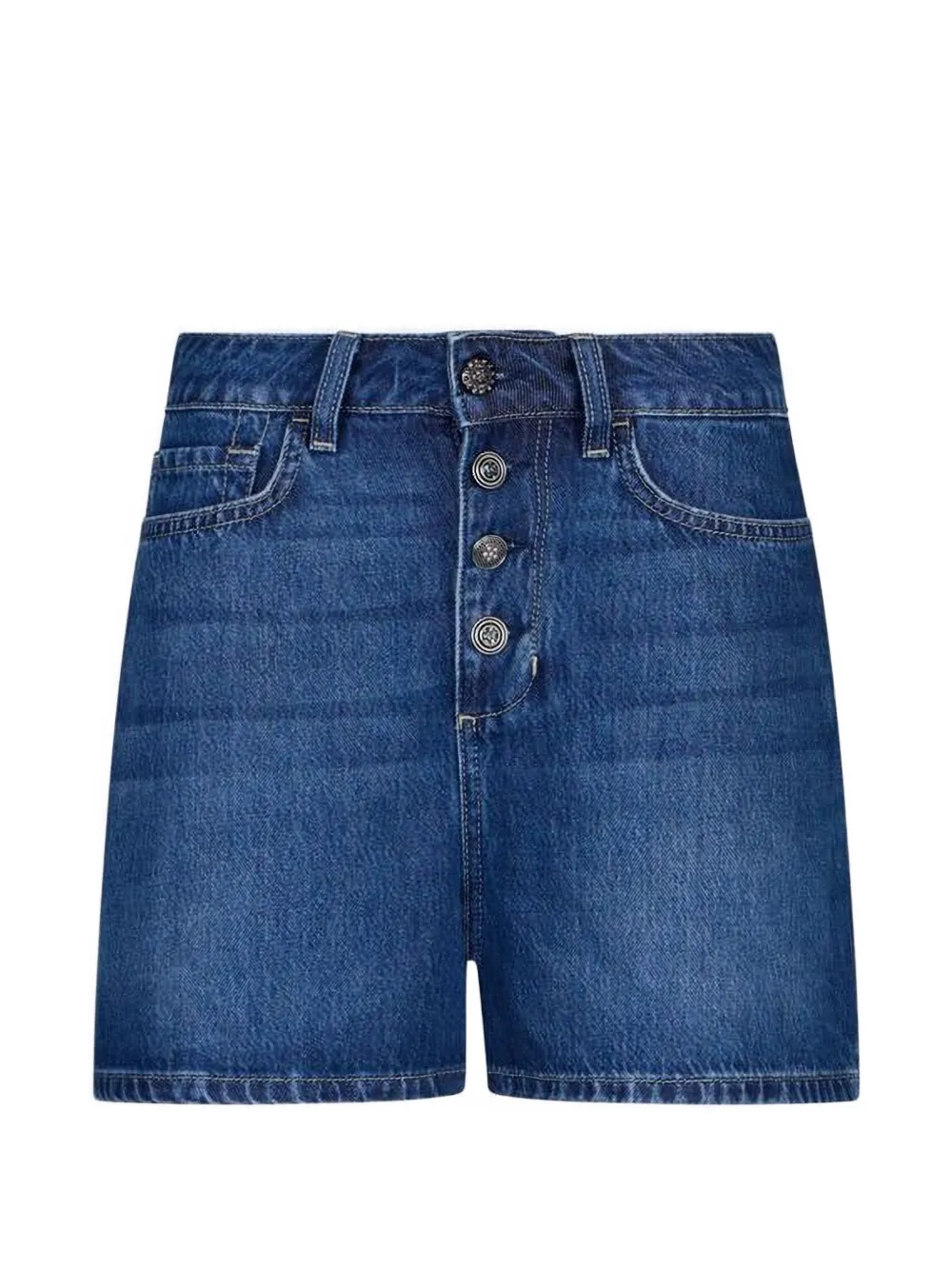 LIU JO buttoned cotton shorts - Blu
